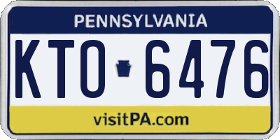 PA license plate KTO6476