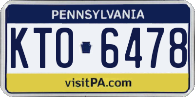 PA license plate KTO6478