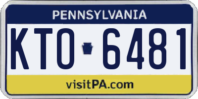PA license plate KTO6481