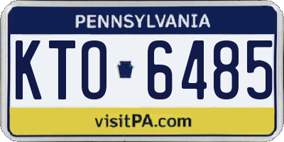 PA license plate KTO6485