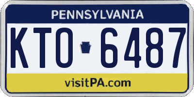 PA license plate KTO6487