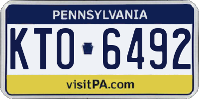 PA license plate KTO6492