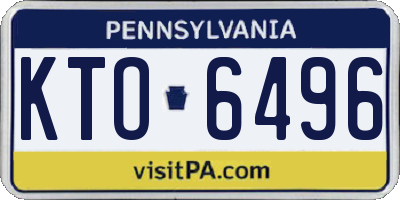 PA license plate KTO6496
