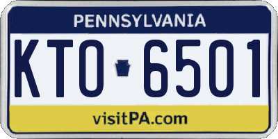 PA license plate KTO6501