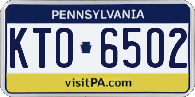 PA license plate KTO6502