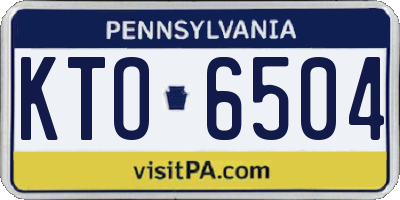PA license plate KTO6504