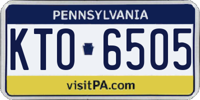 PA license plate KTO6505