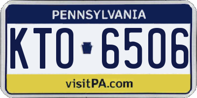 PA license plate KTO6506