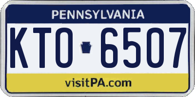 PA license plate KTO6507