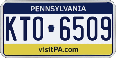 PA license plate KTO6509