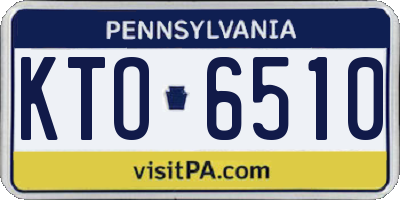 PA license plate KTO6510