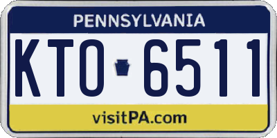PA license plate KTO6511