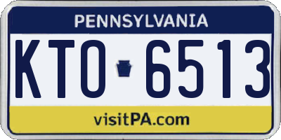 PA license plate KTO6513