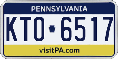 PA license plate KTO6517
