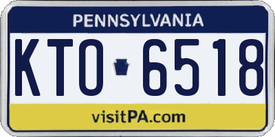 PA license plate KTO6518