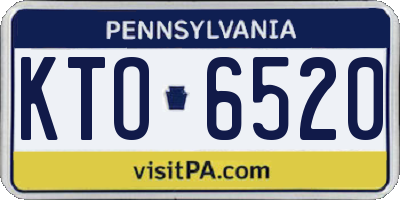 PA license plate KTO6520