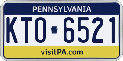 PA license plate KTO6521