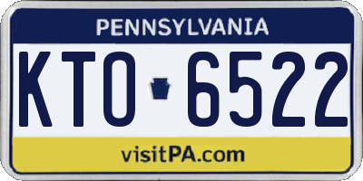 PA license plate KTO6522