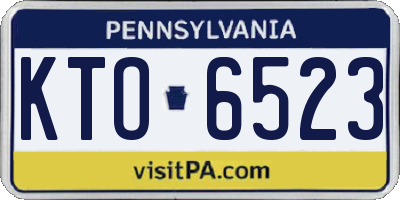 PA license plate KTO6523