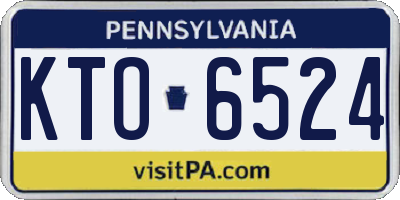 PA license plate KTO6524