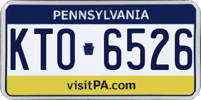 PA license plate KTO6526