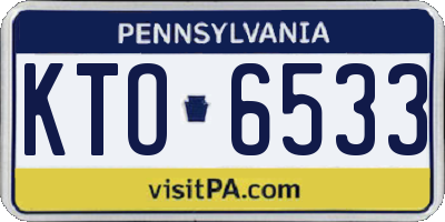PA license plate KTO6533