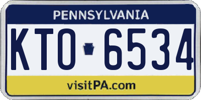PA license plate KTO6534