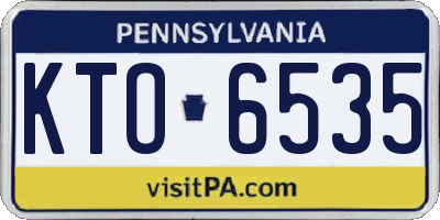 PA license plate KTO6535