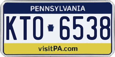 PA license plate KTO6538