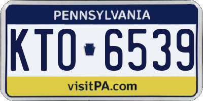 PA license plate KTO6539