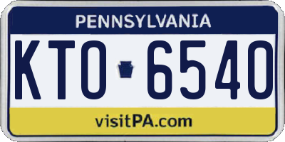 PA license plate KTO6540