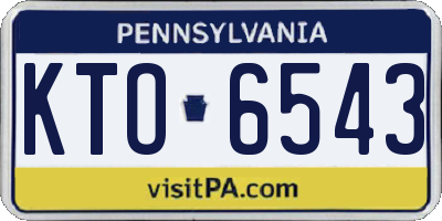 PA license plate KTO6543