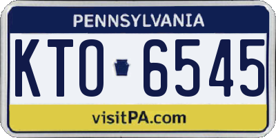 PA license plate KTO6545