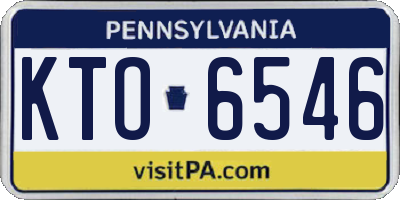 PA license plate KTO6546