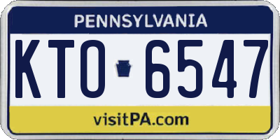 PA license plate KTO6547
