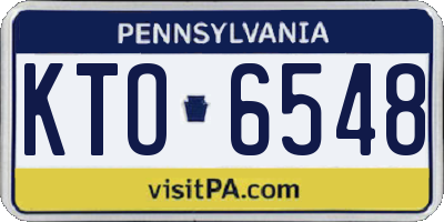 PA license plate KTO6548