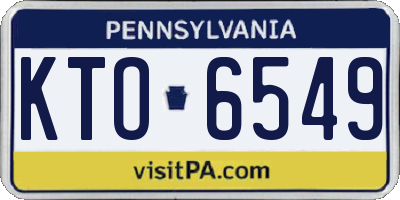 PA license plate KTO6549