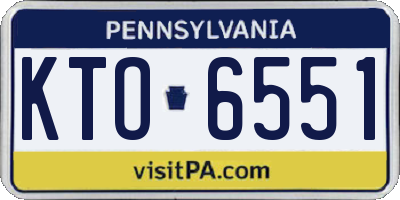 PA license plate KTO6551
