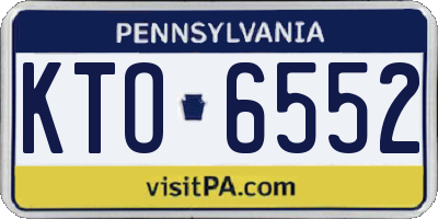 PA license plate KTO6552
