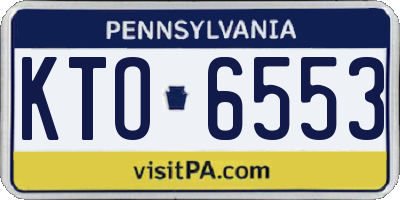 PA license plate KTO6553