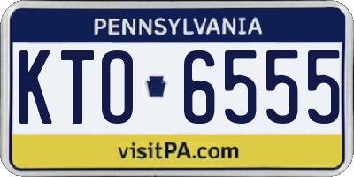 PA license plate KTO6555