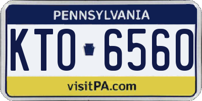 PA license plate KTO6560