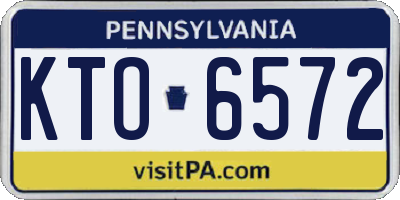 PA license plate KTO6572