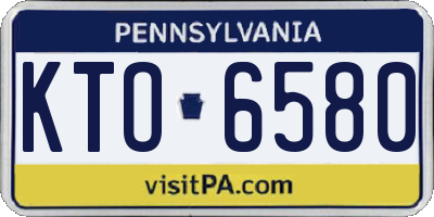 PA license plate KTO6580
