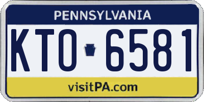 PA license plate KTO6581