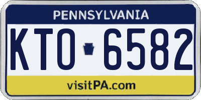 PA license plate KTO6582