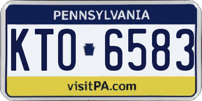 PA license plate KTO6583
