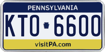 PA license plate KTO6600