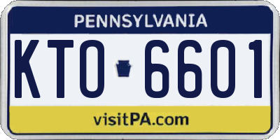 PA license plate KTO6601