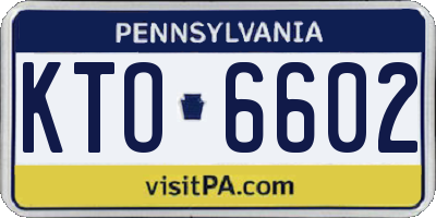 PA license plate KTO6602